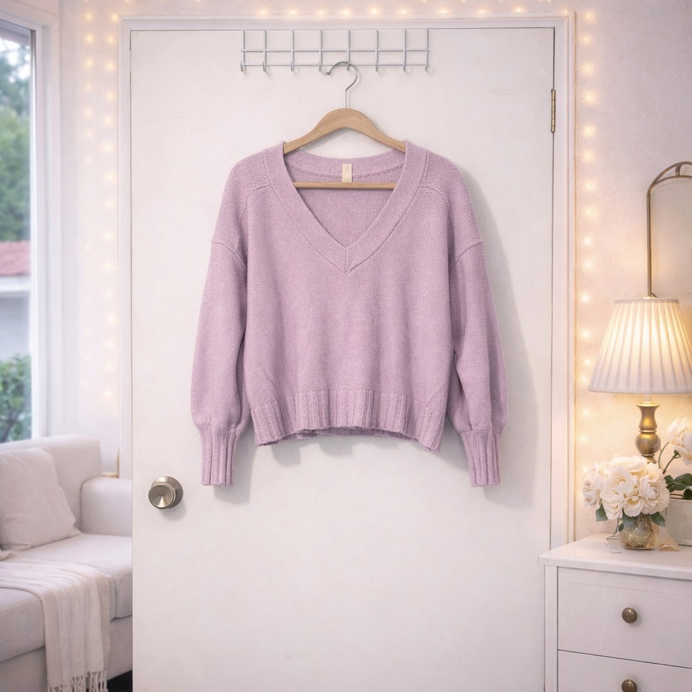 ✨ Pilcro by Anthropologie Lilac Knit Sweater | Cotton Blend Size XS